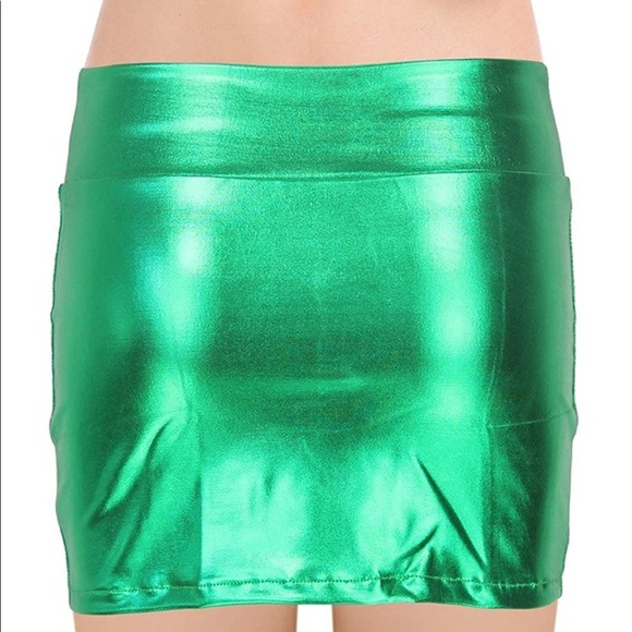 Skirts | Metallic Green Mini Skirt 